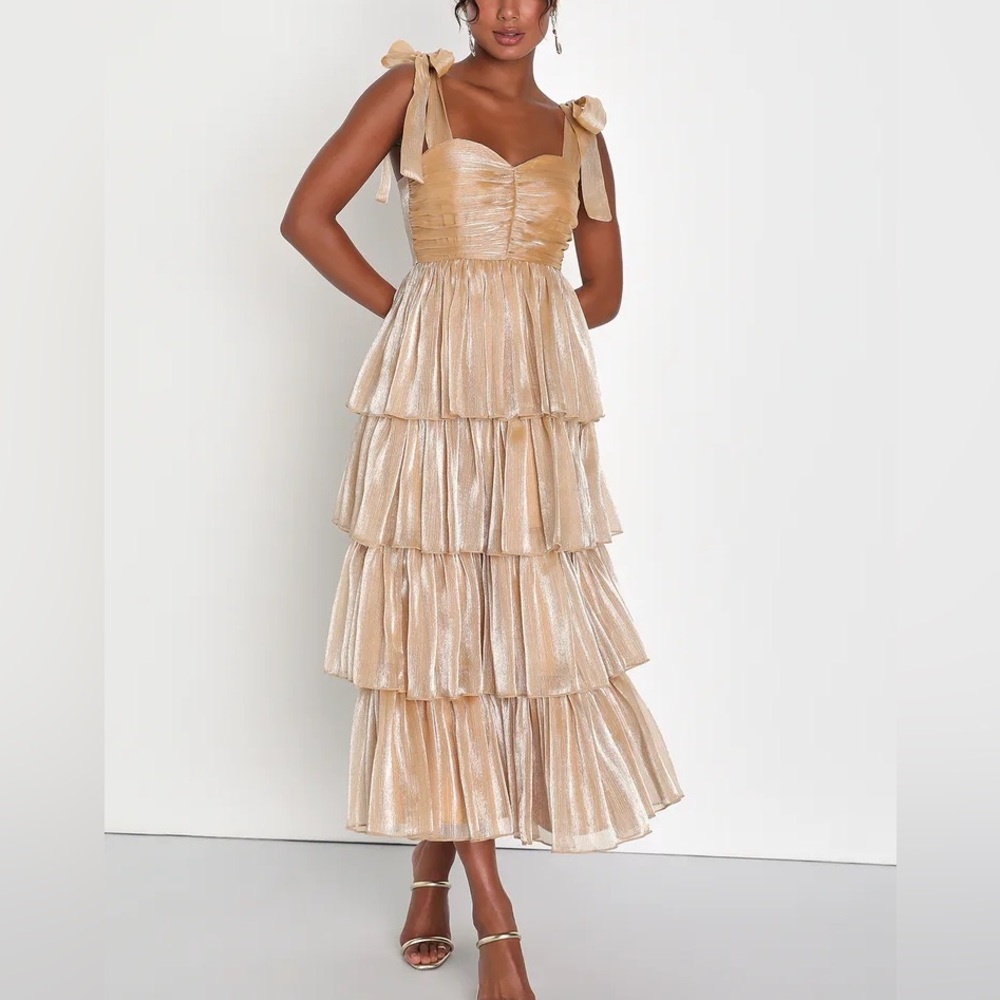 Tiered Tie-Strap Dress - Large